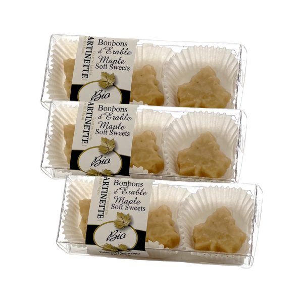 ORGANIC-Caramelos fundentes de maple puro 20g- 3 cajas