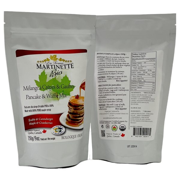 ORGANICA Harina para hot-cakes maple-cranberry ( con arandanos) 250g