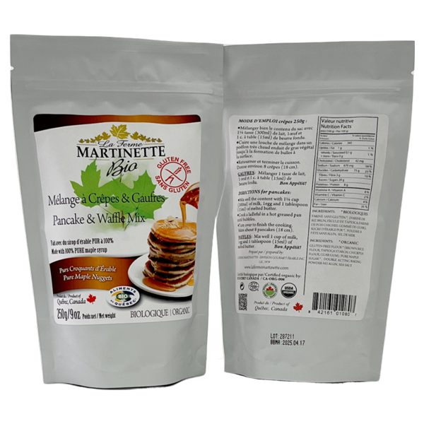 SIN GLUTEN ORGÁNICA Harina para hot-cakes Pepitas de maple 250g