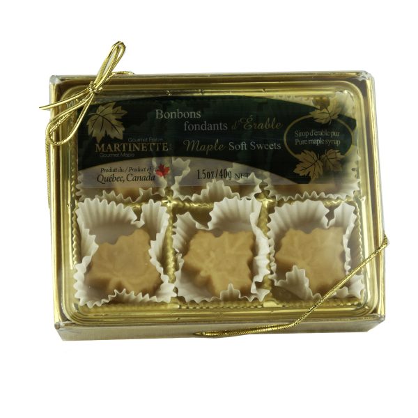 Caramelos fondants de maple – caja de 6 piezas (40 g / 1.5 oz) en forma de hoja de maple