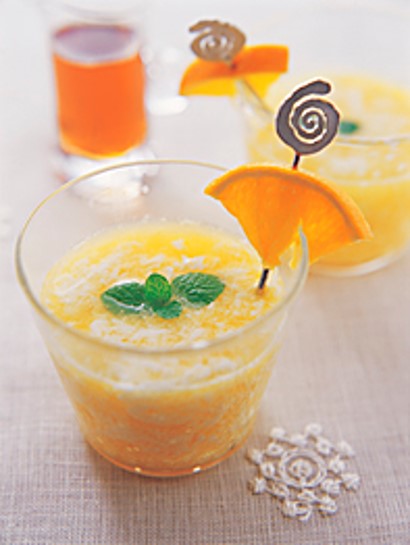 Bebida láctea de naranja y maple