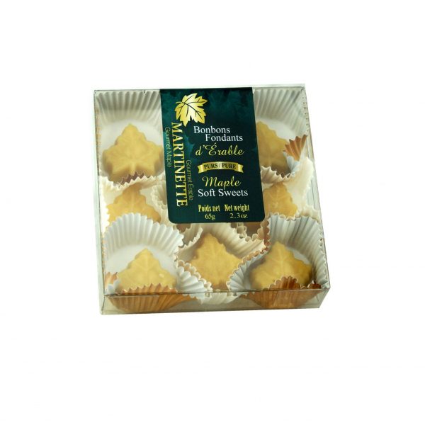 Caramelos fondants de maple – caja de 9 piezas (65 g / 2.3 oz) en forma de hoja de maple