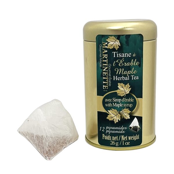 Té de hierbas de maple -12 pirámides 26g Lata de metal